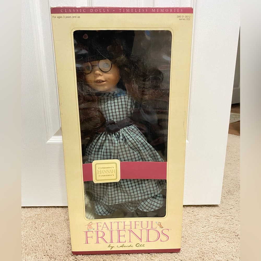 Faithful Friends Doll with Glasses and Plaid Dress